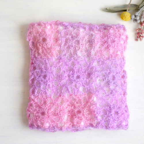 SALDI】モヘアグラデーション ネックウォーマー サクラ ネック