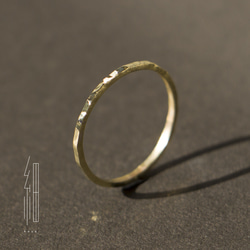 〝細リング HOSO 〟 金色 極細 指輪 真鍮 細 プレゼント ゴールド レディース 2枚目の画像