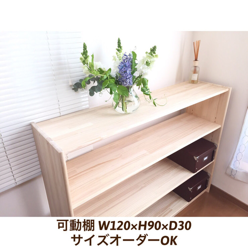可動棚 角丸加工 W120×H90×D30 サイズオーダーOK 棚・シェルフ・ラック
