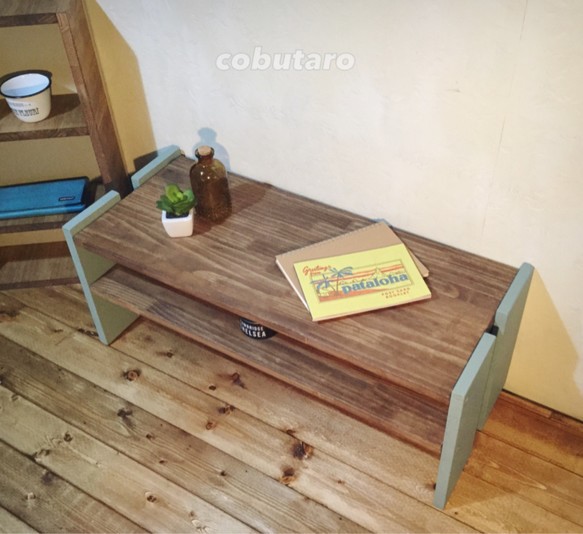 木製テレビ台 ピスタチオ×ブラウン