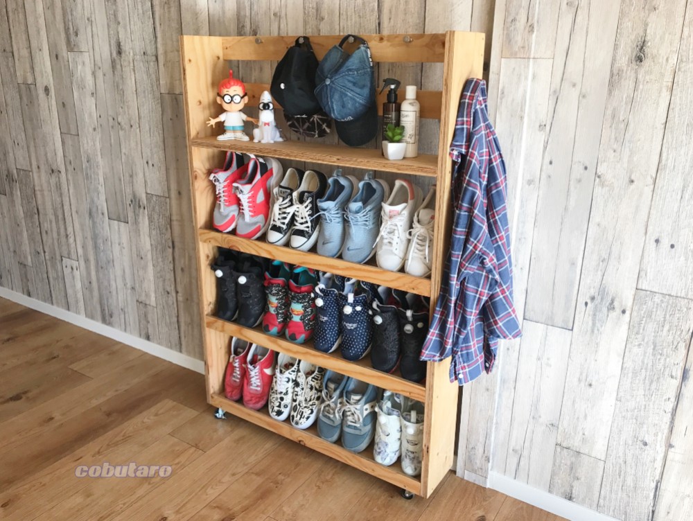 木製シューズラック