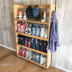 アイアン脚のシューズラック（3足7段、21足用） 靴箱・下駄箱