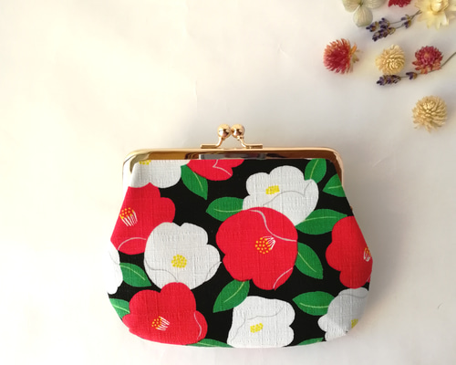 PJC 草花クロッチ　親子がま口　財布　ハンドメイド　ディーモス 楽天市場】【在庫商品】平親子がま口財布【帆布・HAKUドット