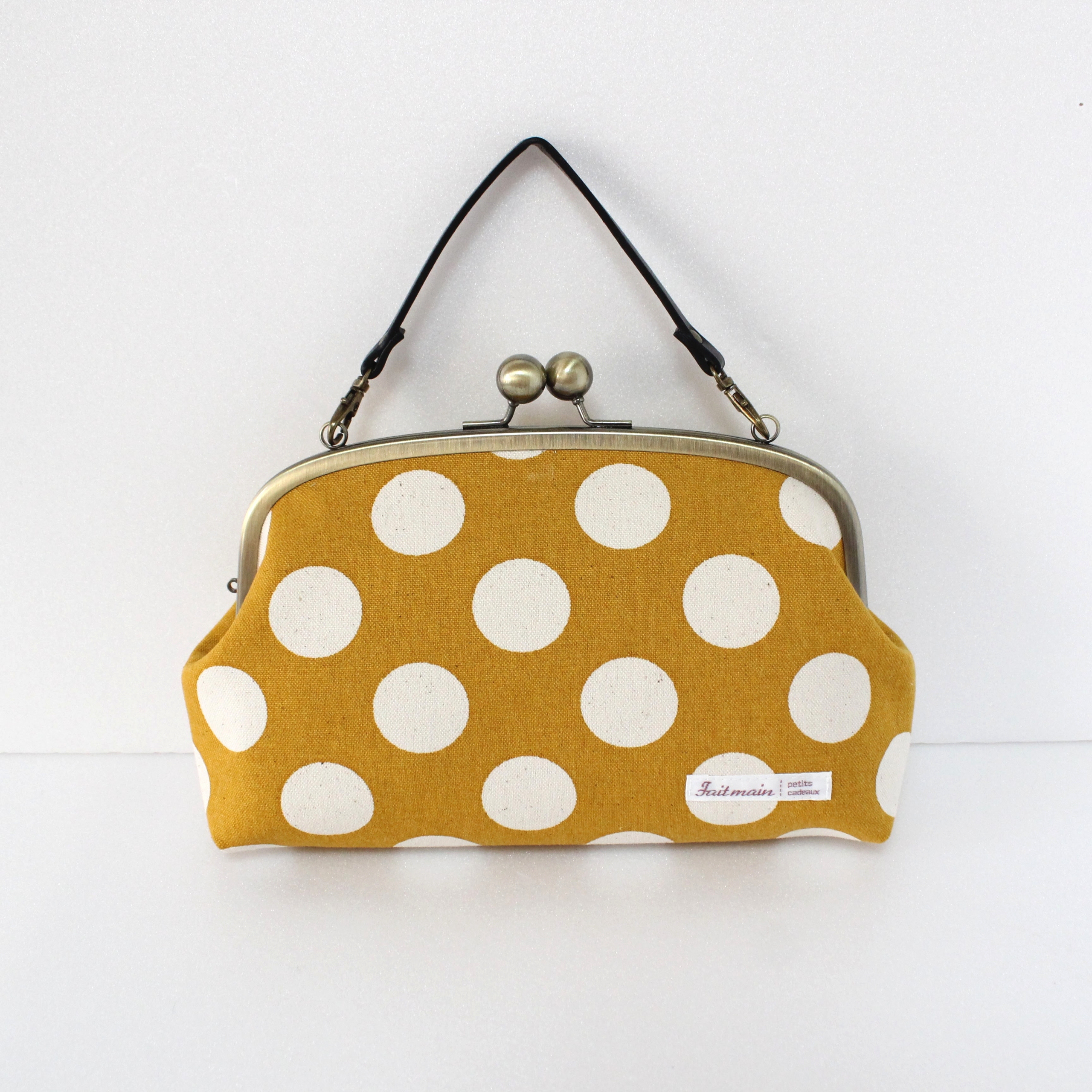 【マスタ-ド】 選べるポケット＆タグ♪ ちいさめ水玉 親子がま口長財布 ｜大容量 財布 レディース 2way