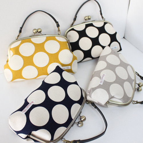 クリーマ ミンネ がま口財布 がま口バック がま口ポシェット2個 水玉 日本製 クリーマ ミンネ がま口財布 がま口バック がま口ポシェット2個