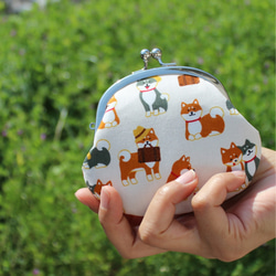 布製親子がま口長財布　ハンドメイド　プレゼントにもどうぞ！柴犬好きにぴったり 布製親子がま口長財布 ハンドメイド プレゼントにもどうぞ！柴犬