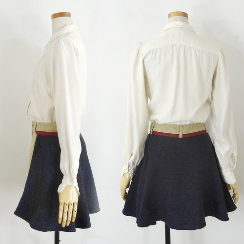 ≪リメイク1点物≫フレアスカート付きショートパンツ：M Size タイト