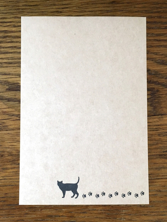 スタンプにゃん ネコの足あとスタンプ♪鉛筆キャップはんことポストカード 6枚目の画像