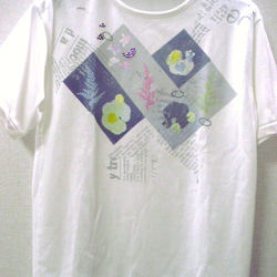 値下げ-Nagaoka- リブTシャツ・パッチワーク風（染め）・日本製 1枚目の画像