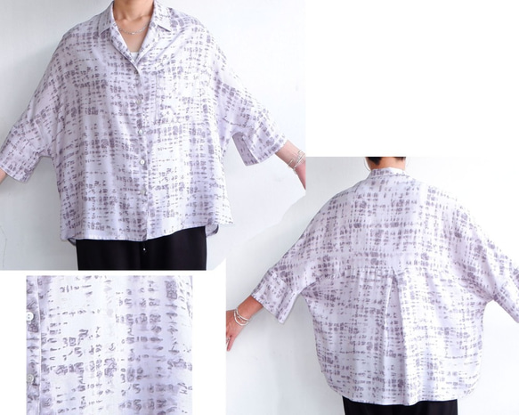 モデルチェンジの為、値下げ♪　レーヨンプリントオープンカラーシャツ 5枚目の画像