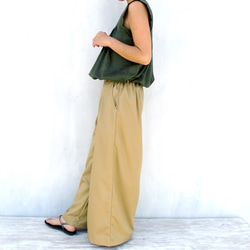 チノクロスタックワイドパンツ（ベージュカーキ） 7枚目の画像