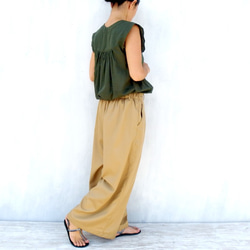 チノクロスタックワイドパンツ（ベージュカーキ） 8枚目の画像