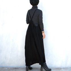 楊柳キャミソールワンピース　ブラック 3枚目の画像