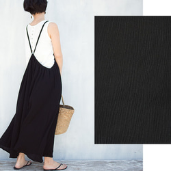 楊柳キャミソールワンピース　ブラック 8枚目の画像