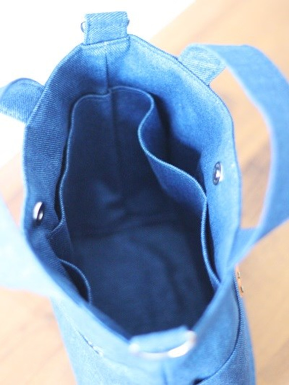 ショルダータイプ  ★toiroオリジナルマナーポケットお散歩Bag ブルー 6枚目の画像