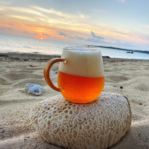 coral (white)/ビールジョッキ/耐熱マグカップ(2個)360mlペアグラス