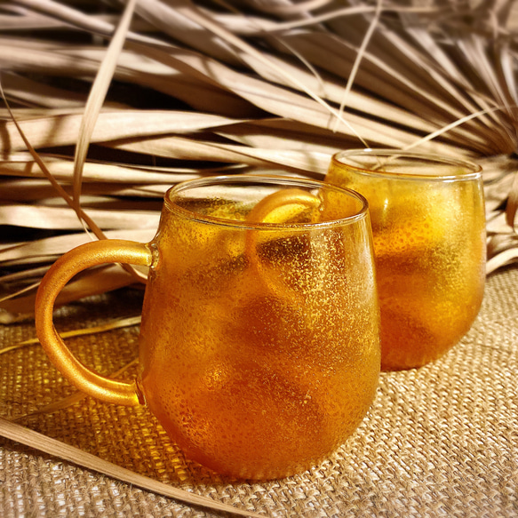 okinawan nature colors(amber)/ ビールジョッキ/耐熱マグカップ(1個)360ml 5枚目の画像