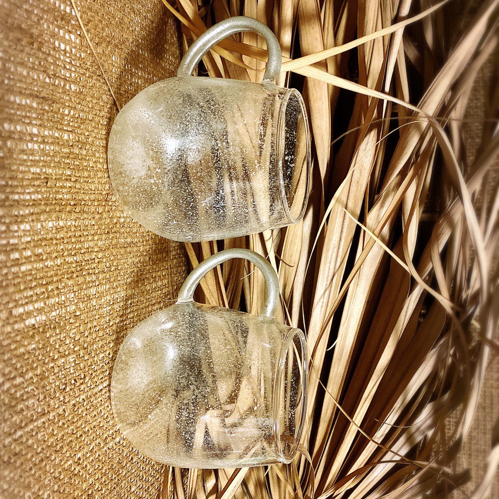 coral (white x silver)/ビールジョッキ/耐熱マグカップ(2個)360mlペアグラス