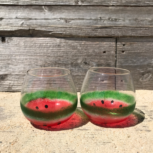 fruits703 フルーツグラスシリーズ “SUIKA”/ ゆらゆらグラス(1個) 5枚目の画像