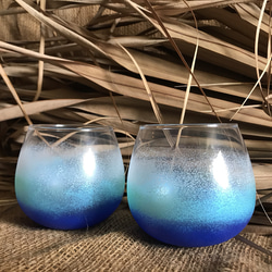 ocean blue /ゆらゆら揺れるペアグラス320ml（2個組） 2枚目の画像