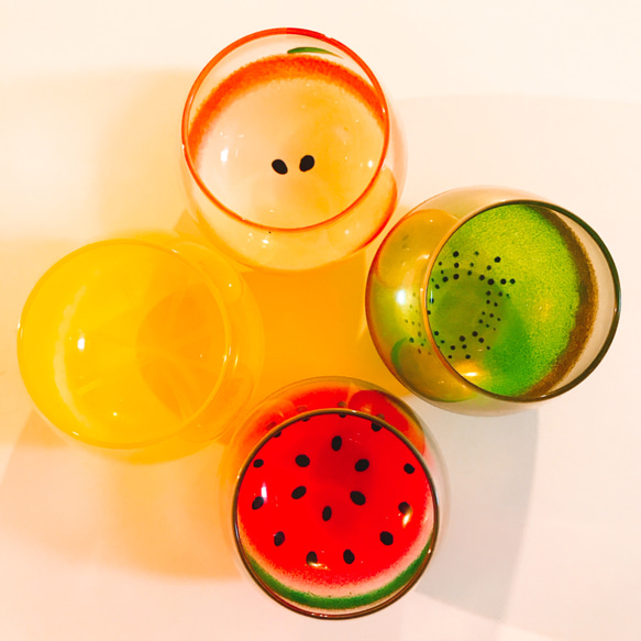 fruits703 フルーツグラスシリーズ”Ringoりんご” /ゆらゆらグラス(1個) 1枚目の画像