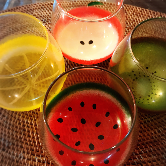 fruits703 フルーツグラスシリーズ”Ringoりんご” /ゆらゆらグラス(1個) 5枚目の画像