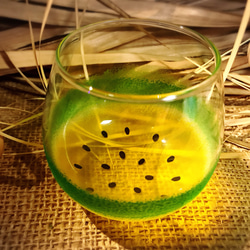 fruits703 フルーツグラスシリーズ “黄色SUIKA”/ ゆらゆらグラス(1個) 6枚目の画像