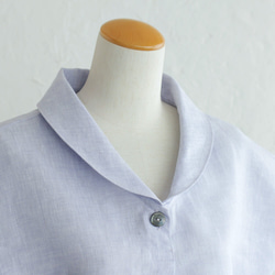 亞麻披肩領套頭衫（淡紫色） 第3張的照片