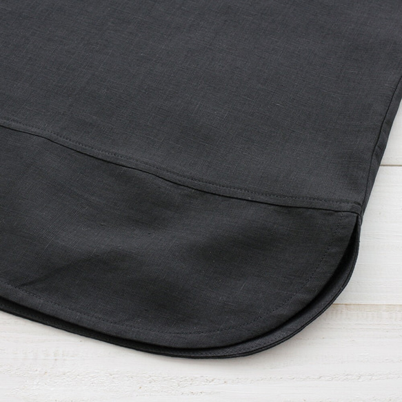 『リネン ドロップショルダー プルオーバー』 夏のゆったりTシャツ （ブラック） 9枚目の画像