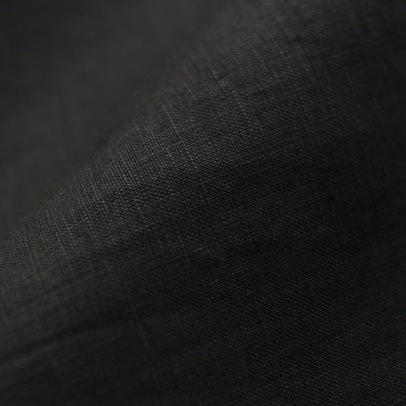 亞麻披肩領連衣裙寬鬆A字型（黑色）OP06。 第9張的照片