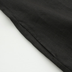 亞麻披肩領連衣裙寬鬆A字型（黑色）OP06。 第12張的照片