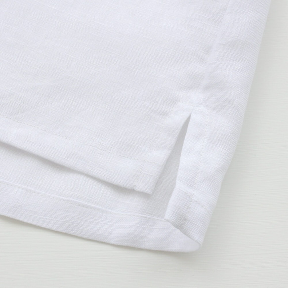 亞麻立領短襯衫（白色）TP03。 第10張的照片