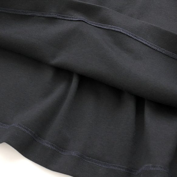 スムースニット マキシ丈フレアスカート （ブラック）SK01. 10枚目の画像