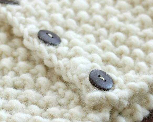 100％羊毛蓬鬆針織2way脖子暖和器（灰白色） 第6張的照片