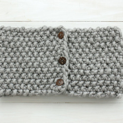 100％羊毛蓬鬆針織2way脖子暖和器（淺灰色） 第4張的照片