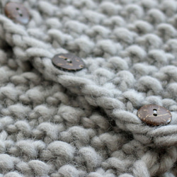 100％羊毛蓬鬆針織2way脖子暖和器（淺灰色） 第6張的照片