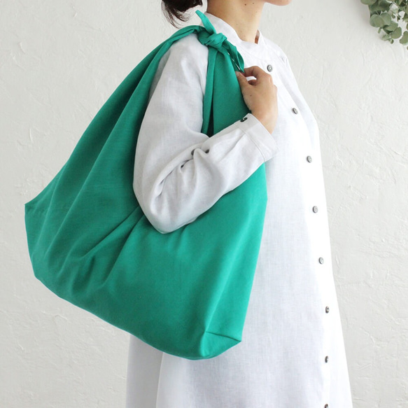 Alin Azuma Bag L 64cm Linen Azuma Bag Large Size with Gusset (孔雀 第2張的照片