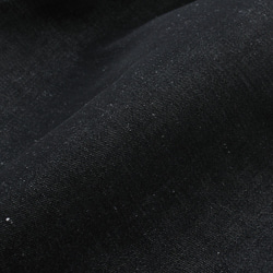 ハーフリネンデニム ガウチョパンツ ゆったりワイドパンツ （ブラック） PT25. 6枚目の画像