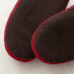 暖和的“羊毛氈房鞋圓點圖案”免費禮物（紅色） 第4張的照片