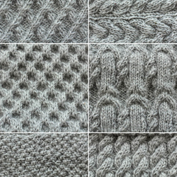 100% 羊毛 7 Aran 圖案羊毛針織圍脖（淺灰色）。 第7張的照片