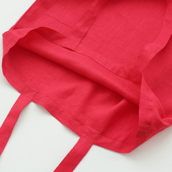 100% 亞麻大號手提袋環保袋帶扣板（橙紅色） 第3張的照片