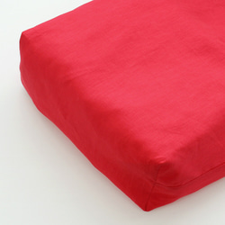 100% 亞麻大號手提袋環保袋帶扣板（橙紅色） 第4張的照片