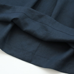 厚亞麻長裙褶裙設置（海軍藍） 第10張的照片