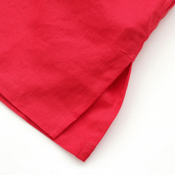 亞麻簡單束腰船領套頭衫（紅色） 第9張的照片