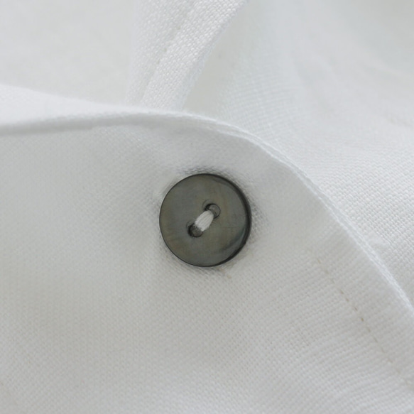 《販売終了》リネン ショールカラー 2wayシャツコート 羽織り （ホワイト）CO01. 7枚目の画像