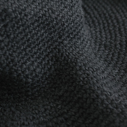 亞麻鉤針針織帽 帶金屬絲的寬邊帽（黑色）。 第6張的照片