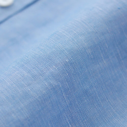 リネン ショールカラー 2wayシャツコート 羽織り （シャンブレーブルー）CO01 6枚目の画像