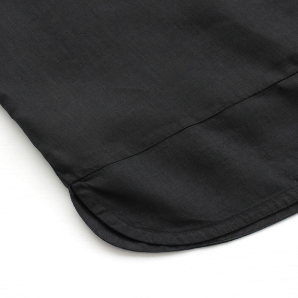 可持續材料 100% 麻亞麻套衫寬 T 卹（黑色） 第9張的照片