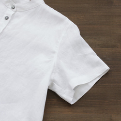 亞麻立領套頭衫（白色）TP04。 第8張的照片