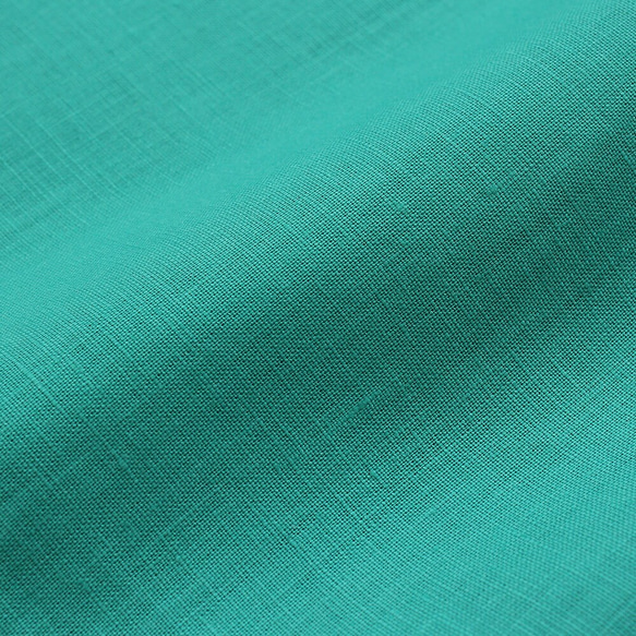 亞麻燈籠袖褶襉寬裙（綠松石色） 第9張的照片